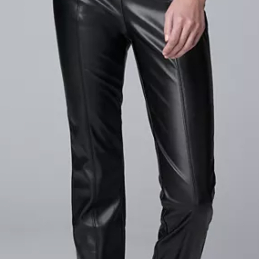 Simply Vera Vera Wang Black Polyurethane Pants
